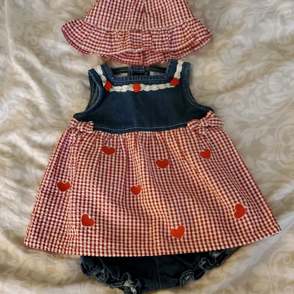 🎀Nana's Pet Jean/gingham set - Picture 3 of 4